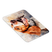 Magnet Flexible Impression d'art de chien à l'aquarelle joyeuse (Côté Droit)