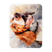 Magnet Flexible Impression d'art de chien à l'aquarelle joyeuse (Vertical)