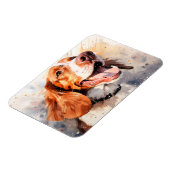 Magnet Flexible Impression d'art de chien à l'aquarelle joyeuse (Côté Gauche)