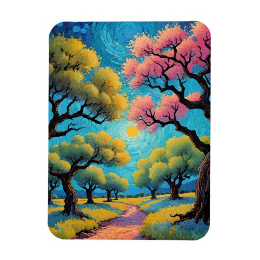 Magnet Flexible Impression d'art d'olivier vibrant (Vertical)