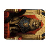 Magnet Flexible Impression d'art du trône de chat Maine Coon noble (Horizontal)
