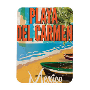 Magnet Flexible Impression de l'affiche de voyage vintage de Playa