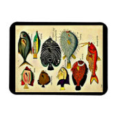 Magnet Flexible impression de poisson d'époque (Horizontal)