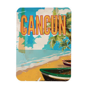 Magnet Flexible Impression de poster de voyage vintage de la plage
