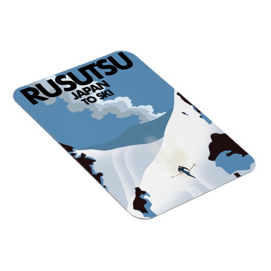 Magnet Flexible Impression de ski de Rusutsu au Japon (Côté Droit)