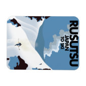 Magnet Flexible Impression de ski de Rusutsu au Japon (Horizontal)