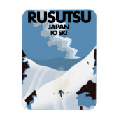 Magnet Flexible Impression de ski de Rusutsu au Japon (Vertical)
