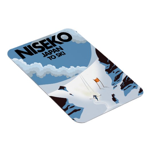 Magnet Flexible Impression de ski Niseko Japon (Côté Droit)