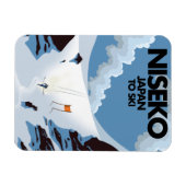 Magnet Flexible Impression de ski Niseko Japon (Horizontal)