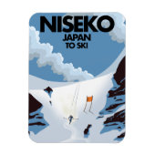Magnet Flexible Impression de ski Niseko Japon (Vertical)