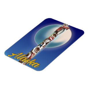 Magnet Flexible Impression de voyage sur le totem d'Alaska