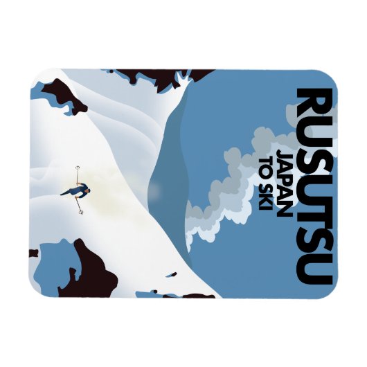 Magnet Flexible Impression ski Rusutsu Japon (Horizontal)