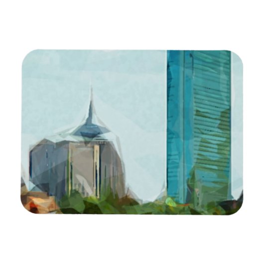 Magnet Flexible Impressionnisme Abstrait de Boston Skyline (Horizontal)
