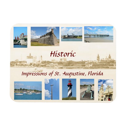 Magnet Flexible Impressions de Saint Augustin, Floride (Horizontal)