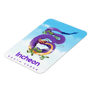 Magnet Flexible Incheon Corée du Sud Dragon
