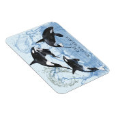 Magnet Flexible Incroyable Orques d'aquarelle noire et blanche (Côté Droit)