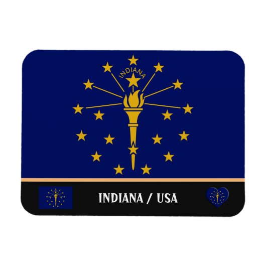 Magnet Flexible Indiana Flag & Indiana State /travel America (Horizontal)