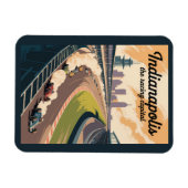 Magnet Flexible Indianapolis Illustration Travel Art Vintage (Horizontal)