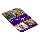 Magnet Flexible Indigo Purple Enregistrer la date Mariage 3 photos (Côté Droit)