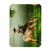 Magnet Flexible Indonesia Scenic landscape with Buffalo and Farmer (Vertical)
