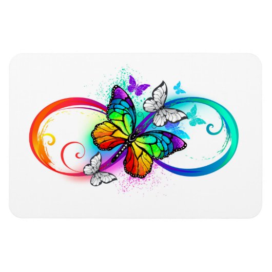 Magnet Flexible Infini lumineux avec papillon arc-en-ciel (Horizontal)