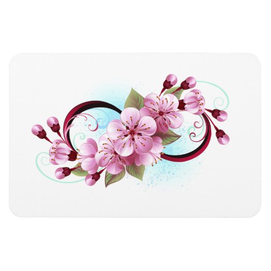 Magnet Flexible Infinité avec les fleurs Sakura (Horizontal)