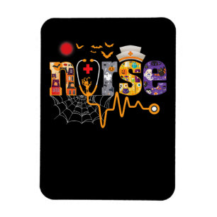 Magnet Flexible Infirmière Cadeau Halloween avec Citrouille Boo Sp