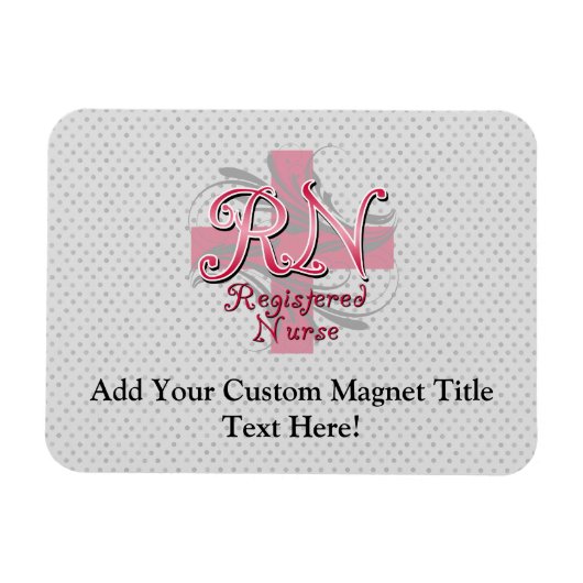 Magnet Flexible Infirmière inscrite, persiennes de croix roses (Horizontal)