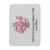 Magnet Flexible Infirmière inscrite, persiennes de croix roses (Vertical)