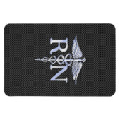 Magnet Flexible Infirmière inscrite RN Caduceus Snakes Carbon (Horizontal)