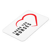 Magnet Flexible Infirmières Mercis | Coeur rouge (Côté Gauche)