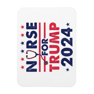Magnet Flexible Infirmières Rétro Pour Trump 2024 Drapeau Amérique