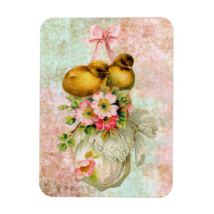 Magnet Flexible inséparables Flower Vintage Pâques Card art
