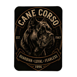 Magnet Flexible Insigne de gardien de Cane Corso vintage pour chie