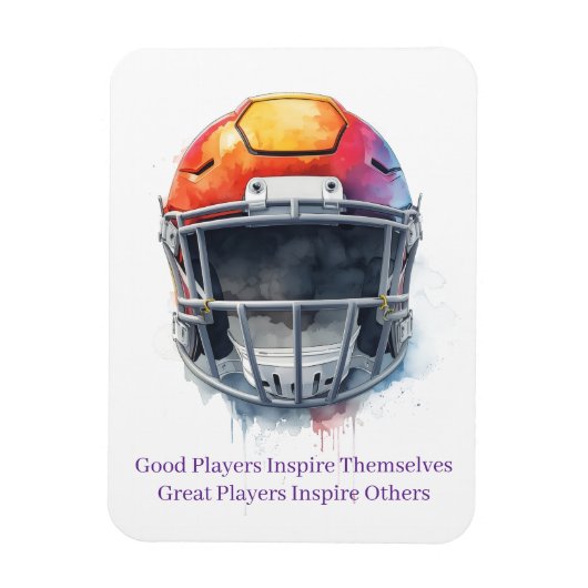 Magnet Flexible Inspirational Motivational Football Helmet  (Vertical)