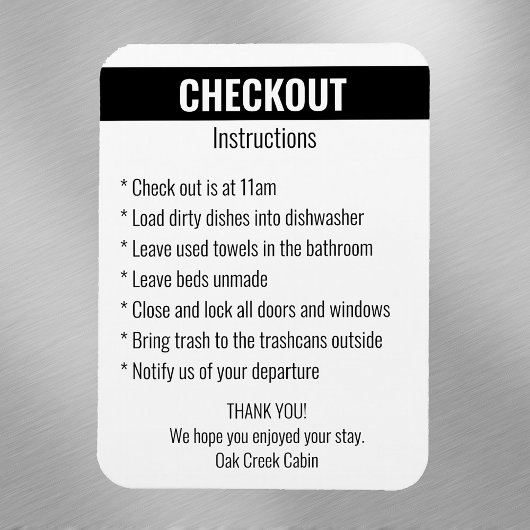 Magnet Flexible Instructions de retrait de location à court terme