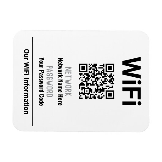 Magnet Flexible Instructions WiFi avec code QR (Horizontal)