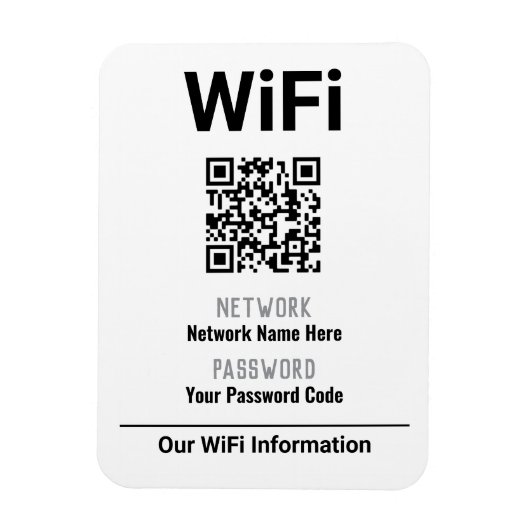 Magnet Flexible Instructions WiFi avec code QR (Vertical)