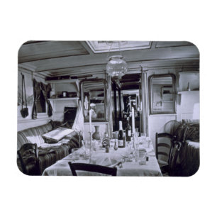 Magnet Flexible Intérieur d'un bateau du Nil (photo de b&w)