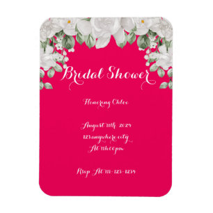 Magnet Flexible invitation à la douche nuptiale rose