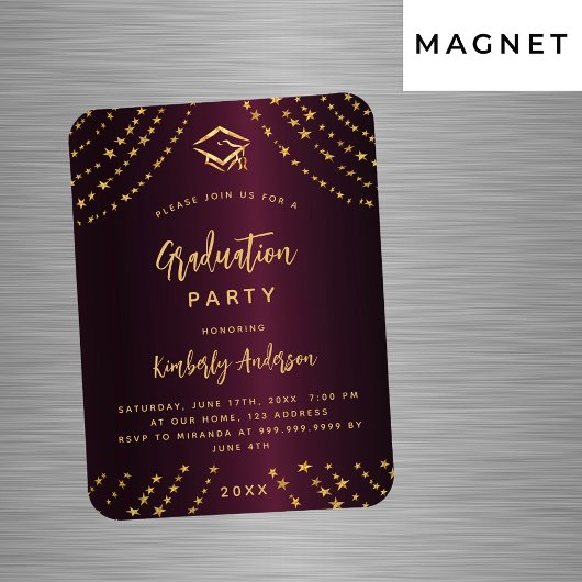 Magnet Flexible Invitation à la fête de remise de diplômes des éto