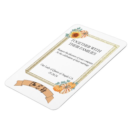 Magnet Flexible Invitation à thème mariage de automne (Côté Gauche)
