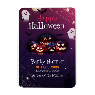 Magnet Flexible Invitation à une fête d'Halloween, Fête d'Horreur