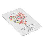 Magnet Flexible Invitation Baby shower fille en bois blanc et coeu (Côté Droit)