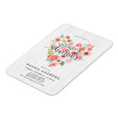 Magnet Flexible Invitation Baby shower fille en bois blanc et coeu (Côté Gauche)