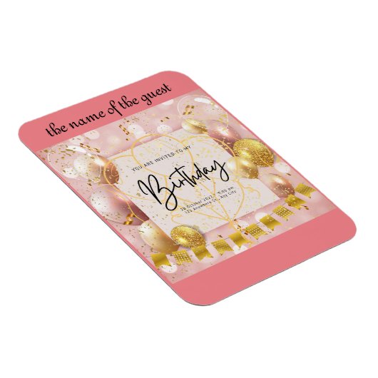 Magnet Flexible invitation d'anniversaire (Côté Droit)