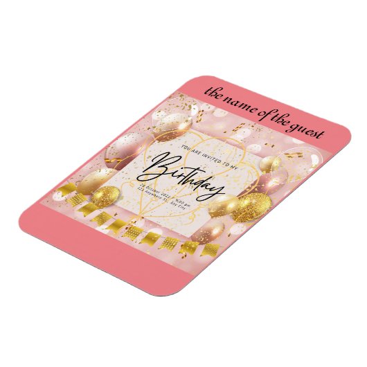 Magnet Flexible invitation d'anniversaire (Côté Gauche)