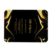 Magnet Flexible Invitation d'anniversaire de luxe moderne en or no (Horizontal)