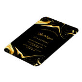Magnet Flexible Invitation d'anniversaire de luxe moderne en or no (Côté Gauche)