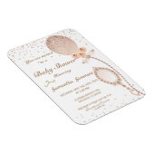 Magnet Flexible Invitation de Baby shower rose Gold Glittery (Côté Droit)